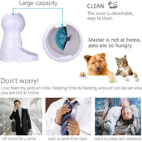 Iseebiz - Comedero automático para gatos, dispensador de comida para mascotas de 3 litros, para perros de gatos medianos y grandes, 4 comidas, grabadora de voz y temporizador, programable, control de porciones - BESTMASCOTA.COM