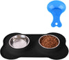 Hubulk - Cuencos para perros, 2 cuencos de acero inoxidable con alfombrilla de silicona antideslizante antiderrames + cuencos de agua y alimentos para alimentar perros pequeños, medianos, grandes, gatos, cachorros - BESTMASCOTA.COM