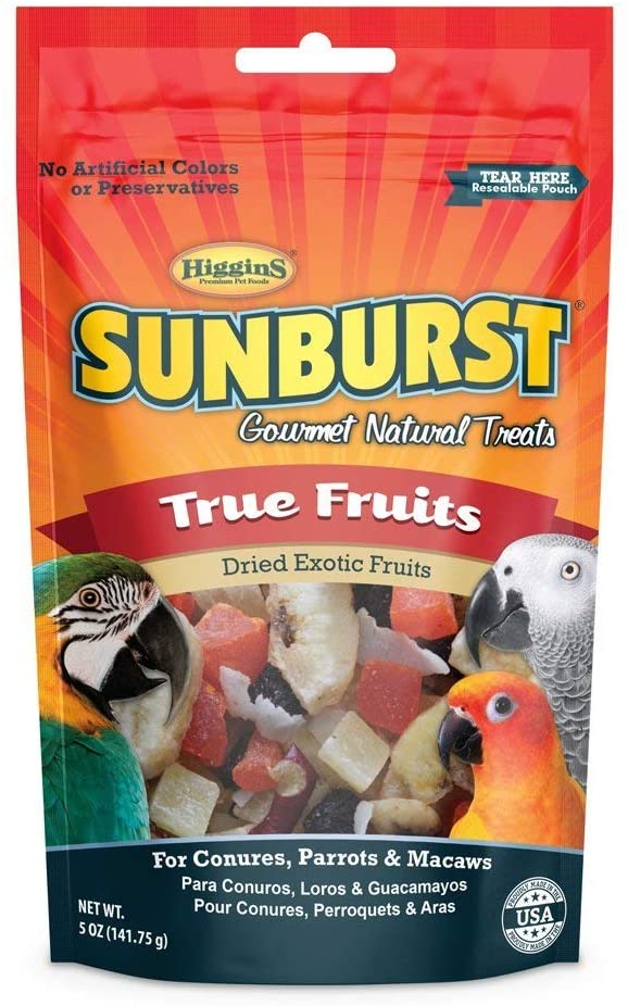 Higgins Sunburst True Fruits Alimento para Conures Gourmet, & Macaws, diseño de loros - BESTMASCOTA.COM