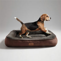 Cama para perros grande de Petsure M/L/XL (32/36/43 pulgadas) para mascotas pequeñas, medianas, grandes de hasta 45/70/100 libras – Cama para mascotas de felpa – Cama para perros extra grande para caja – Lavable a máquina – gris/marrón - BESTMASCOTA.COM