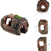 Juego de 12 decoraciones para acuario de GreenJoy con cueva de madera, tronco de árbol, escondites de barril, plantas de plástico artificial y estrella de mar, decoración de resina, accesorios para acuario - BESTMASCOTA.COM