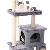 PAWZ Road Árbol para gatos de varios niveles y lujosas torres para gatos de 50.0 in con 2 condominios, espaciosas perchas, poste para rascar, bolas colgantes y rampa - BESTMASCOTA.COM