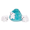 ZippyPaws – Zoo Friends Burrow, interactivo Squeaky Hide y buscar peluche perro juguete, oso polar iglú - BESTMASCOTA.COM