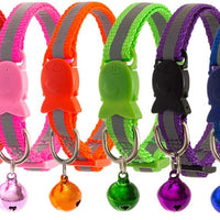 SCIROKKO - 6 collares reflectantes para gato con campana – diseño de hebilla de pescado ajustable y collar para gatito y cachorro - BESTMASCOTA.COM