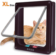 Success - Puertas para gatos grandes para puertas interiores y exteriores, XL para mascotas para gatos y perros grandes, 4 vías con cierre de solapa para puertas correderas, ventanas y paredes, marrón, tamaño exterior 11.0 x 9.8 in - BESTMASCOTA.COM