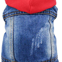 SILD Pet Clothes Dog Jeans Jacket Cool Blue Denim Coat Small Medium Dogs Lapel Vests Classic Hoodies Puppy Blue Vintage Washed Clothes - BESTMASCOTA.COM