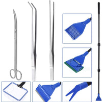 PERSUPER - Pinzas para plantas acuáticas de acero inoxidable 4 en 1, juego de herramientas para acuarios y acuarios, kit de herramientas para principiantes de peces y acuarios - BESTMASCOTA.COM