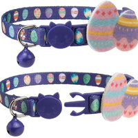 PAWCHIE - Collares para gato con campana - 2 unidades ajustables con huevo de Pascua y conejo de 20 a 11.0 in - BESTMASCOTA.COM