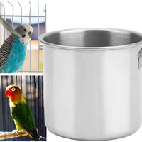 HEEPDD – Jaula para pájaros comedor, copa de acero inoxidable para alimento de agua, jaulas de alimentación, cuencos, accesorios para loros, conejo, hámster, conuro, pájaros - BESTMASCOTA.COM