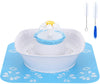 Fuente para mascotas, fuente de agua para gatos, dispensador de agua para gatos y perros, 3 maneras de beber, luz LED azul, alfombrilla y 2 cepillos de limpieza, doble filtración con filtro de carbono y filtro de esponja - BESTMASCOTA.COM