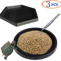 Tfwadmx Reptile plato de alimentación, tortuga alimentador de alimentos recipiente de agua con pinzas para dragón barbudo serpiente lagarto - BESTMASCOTA.COM