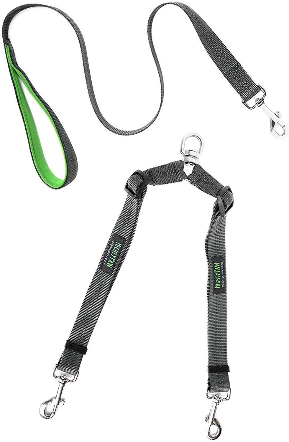 Mighty Paw - Correa doble para perro, longitud ajustable de dos perros, calidad prémium sin enredos, para 2 perros - BESTMASCOTA.COM