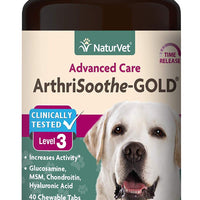 naturvet clínicamente probado arthrisoothe-gold Cuidado de Articulaciones Nivel 3 Advanced para perros y gatos, Chewable Pastillas, fabricado en EE. UU. - BESTMASCOTA.COM
