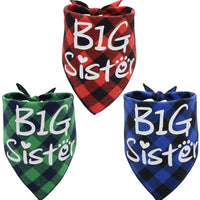 Busypaws 3 PCS Big Brother Dog Bandanas Plaid Reversible Triangle Bibs Pet Scarf Accessories - BESTMASCOTA.COM