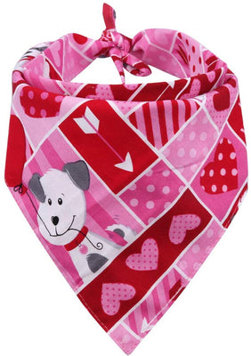 KZHAREEN Valentine's Day Dog Bandana Reversible Triangle Bibs Scarf Accessories for Dogs Cats Pets Animals - BESTMASCOTA.COM