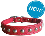 Outlaw rojo Studded piel Seguridad gato collar - BESTMASCOTA.COM