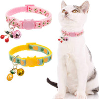 BINGPET - Collar para gato con campana, 2 collares de seguridad ajustables para gato, piña y cereza - BESTMASCOTA.COM