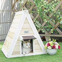 Petsfit - Casa de gato triangular para exteriores con puerta de escape para todos los gatos - BESTMASCOTA.COM