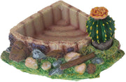 Emours Reptile Amphibian Tortoise Lizard Frog - Fuente de agua para comederos, cactus, cuenco esquinero con rampa pequeña - BESTMASCOTA.COM