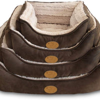 Fux Piel Poliéster relleno felpa cuadrado cama para perro y gato por Mejor mascota suministros, XL, Café Oscuro - BESTMASCOTA.COM