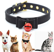 Collar de piel sintética con lazo para gato, con campana, gato, gato, ajustable, de seguridad - BESTMASCOTA.COM