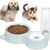 Anyifan - Bol de acero inoxidable desmontable para perro, con autodistribución de gravedad para mascotas, bebedor de agua y alimentador, resina ABS, doble cuenco para perro y gato, acero inoxidable, dispensador automático de agua - BESTMASCOTA.COM