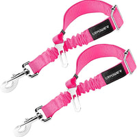 URPOWER Cinturón de seguridad para perro, 2 unidades, cinturón de seguridad ajustable para mascotas, cinturón de seguridad para vehículos, nailon, resistente, elástico y duradero, cinturón de asiento de coche para perros, gatos y mascotas - BESTMASCOTA.COM