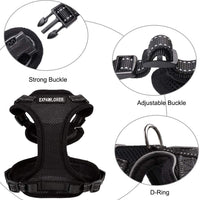 EXPAWLORER Arnés para gato a prueba de escape, ajustable, ligero, cómodo, transpirable, chaleco de malla con correa reflectante negra para gatos y cachorros adultos - BESTMASCOTA.COM