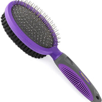 Hertzko – Brocha de cerdas y alfileres de doble cara para perros y gatos con pelo largo o corto – cerdas densas que eliminan el pelo suelto de la capa superior y peine de pines que elimina los enredos y la capa inferior muerta - BESTMASCOTA.COM