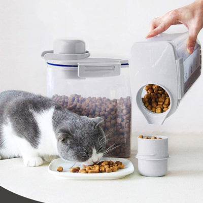 Ansee - Recipiente de almacenamiento de alimentos para mascotas, recipiente de cereales con diseño hermético para verter boquilla medidora, dispensador de alimentos secos sin BPA para perros, gatos, pájaros - BESTMASCOTA.COM