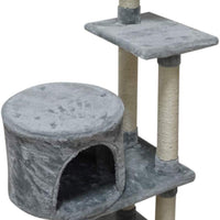 FISH&NAP Cat Tree Cat Tower Cat Condo Sisal Scratching Posts with Jump Platform Cat Furniture Activity Center Play House Grey - BESTMASCOTA.COM