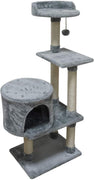 FISH&NAP Cat Tree Cat Tower Cat Condo Sisal Scratching Posts with Jump Platform Cat Furniture Activity Center Play House Grey - BESTMASCOTA.COM