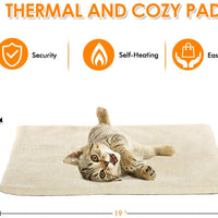 Focuspet - Alfombrilla térmica para gato, almohadilla de calefacción para mascotas, 19 x 16 pulgadas, 28 x 20 pulgadas, almohadilla de auto calentamiento para perros y gatos, impermeable, innovadora y respetuosa con el medio ambiente - BESTMASCOTA.COM