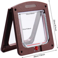 Puerta de gato con 4 vías de bloqueo, puerta de solapa de gato impermeable, kit de puerta para gato y perro pequeño con circunferencia más corta que 23.0 in - BESTMASCOTA.COM