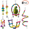 KATUMO 6 piezas de juguetes para loros de aves, columpio para pájaros, hamaca colgante colorida, campana, escalera para mascotas, juguetes para pájaros, loros, periquitos, conure, cacatiel, miynah, pájaros de amor - BESTMASCOTA.COM