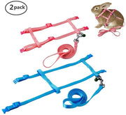 PERSUPER - 2 Pack de arnés de conejo para mascotas para nailon suave, corredores, corredores, arnés de correr con campana segura para conejo, gato, gato, hurón, cachorro y otros animales pequeños - BESTMASCOTA.COM