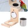 kathson Bird Feeder Parrot Perches Toys Mirror Stand Stainless Steel Food Bowl Cup Cage Accessories Fun Play for Canaries,Parakeet,Cockatiel,Conure,Cockatoo,Lovebirds - BESTMASCOTA.COM