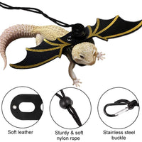 MABELER 3 Packs Adjustable Lizard Leash Bearded Dragon Harness (S/M/L Size) with Cool Wings for Lizard Reptiles and Other Small Pet Animals - BESTMASCOTA.COM