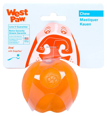 West Paw, Juguete en forma de balón para perro, masticable y resistente, diseño Jive Zogoflex - BESTMASCOTA.COM