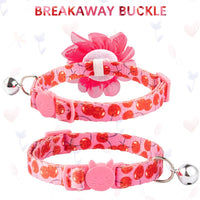SCENEREAL Collar de gato con lazo de flor, 3 paquetes – Bonito patrón floral de primavera, collares ajustables para gatos gatitos - BESTMASCOTA.COM