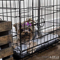 Jaula de metal plegable de doble puerta para perros, jaula de alambre con separador y bandeja para entrenamiento de mascotas, modelo de 2019 recién diseñado - BESTMASCOTA.COM