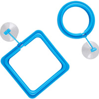 slson Anillo de alimentación peces de acuario seguro flotante alimentador de alimentos círculo cuadrado y redondo con ventosa, juego de 2 - BESTMASCOTA.COM