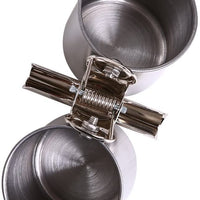 Alimentación loro periquito Cockatiel Jaula de Pájaros de la comida bol de agua mascota gancho para colgar de acero inoxidable Tazón Doble de tazas soporte de Clip para jaula soporte accesorios - BESTMASCOTA.COM