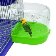 Kathson - Caja de baño para loro, jaula para pájaros, accesorios de baño, bañera para novias de mascotas, canarios, loros, (color al azar) - BESTMASCOTA.COM