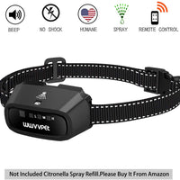 WWVVPET Citronella collar de entrenamiento para perros, no incluye rociador de citronella, collar de corteza para perro, seguro humano, sin golpes, antiladrido, recargable impermeable ajustable - BESTMASCOTA.COM