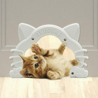 Juegoal - Puerta interior para gato con forma de gatito para gatos y mascotas pequeñas, se adapta al interior de la puerta, oculta la arena de los muebles - BESTMASCOTA.COM