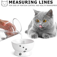 Y YHY cuenco de agua de cerámica para gatos, cuencos de comida para gatos de 5 pulgadas, protege la espina del gato, libre de estrés, prevención de reflujo, regalo para gato, color blanco - BESTMASCOTA.COM