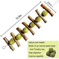 Juguetes para masticar los dientes, palitos de manzana orgánicas naturales para conejos, chinchillas, cobayas, hámsters masticando jugando mejorar la salud dental - BESTMASCOTA.COM