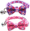 Collar de gato azuza con campana, ajustable para gato con pajarita, collares de seguridad para gatos, paquete de 2 - BESTMASCOTA.COM