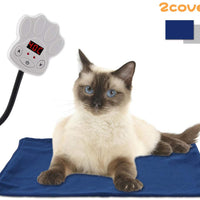 Popsky - Almohadillas de calentamiento para mascotas para perros y gatos, alfombrilla eléctrica de calentamiento para mascotas con cable resistente a las masticaciones y cubierta suave extraíble, ajuste de temperatura de 7 niveles ajustable para mascotas, - BESTMASCOTA.COM